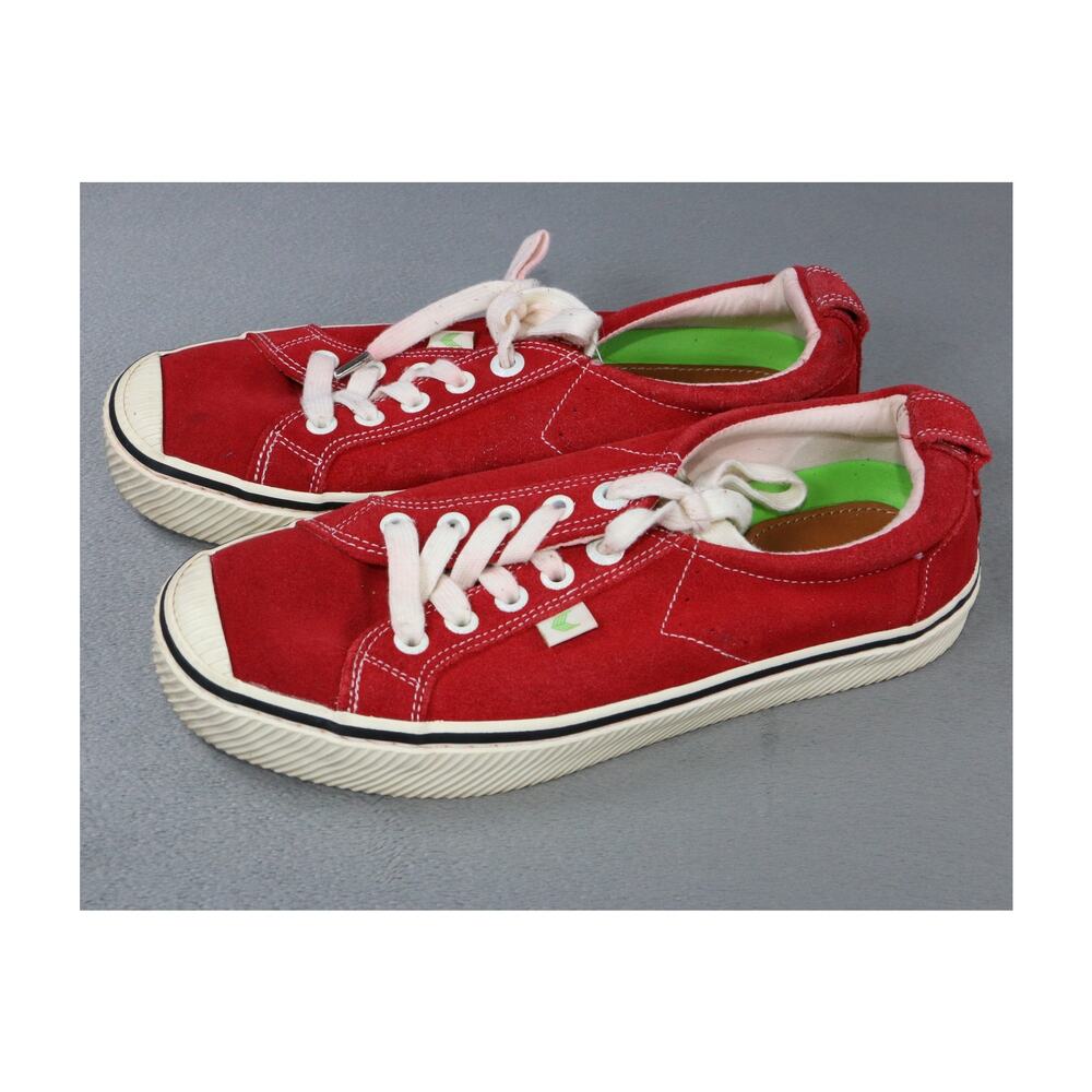 Cariuma OCA Low Red Canvas Sneakers Womens 7.5 Skate Casual Shoes Sustainable